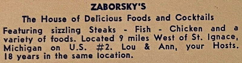 Zaborksys Restaurant - Vintage Postcard (newer photo)